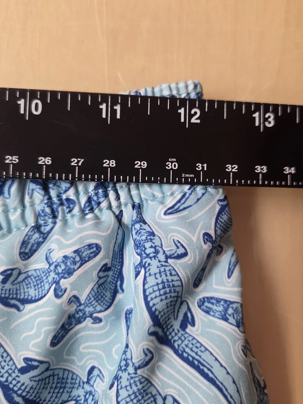 Southern Tide Boys Medium Alligator Print Swim Trunks Blue. #0337